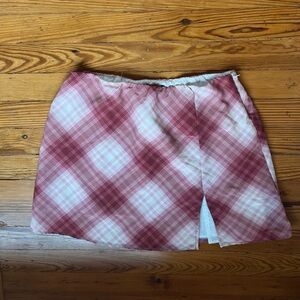 Plaid Pink and White Skirt